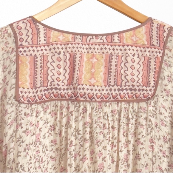 Boho Flowy Ditzy Floral Fairycore Free People Metallic Dream Lover Tunic XS - Picture 8 of 9